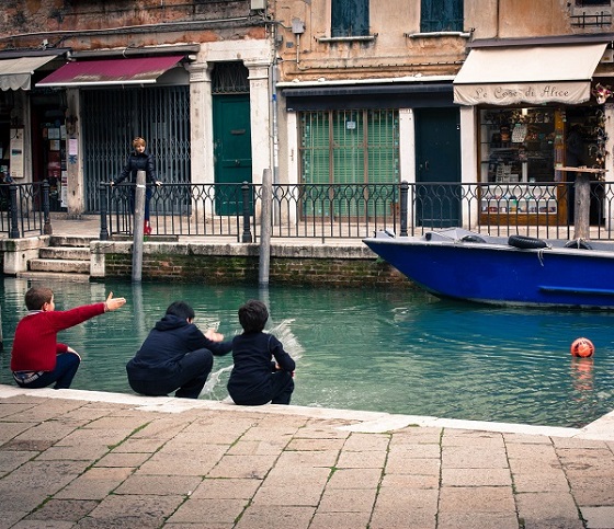 Football in the Canal—Venice. Photo by Juliet Earth