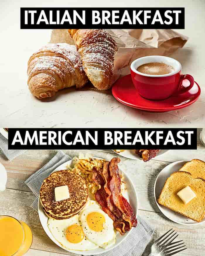 American breakfast versus Italian breakfast