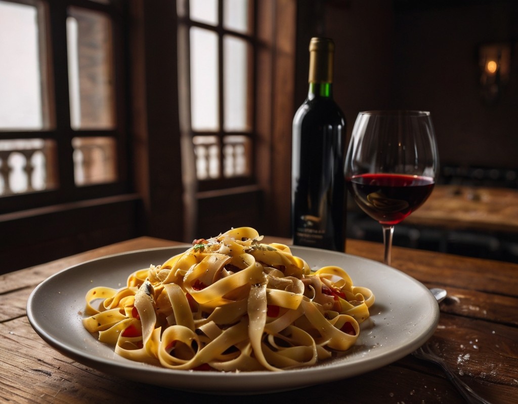 Tagliatelle in the traditional Italian way