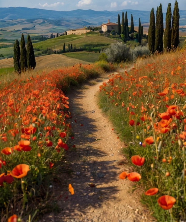 spring poppies in Tuscany spring poppies in Tuscany