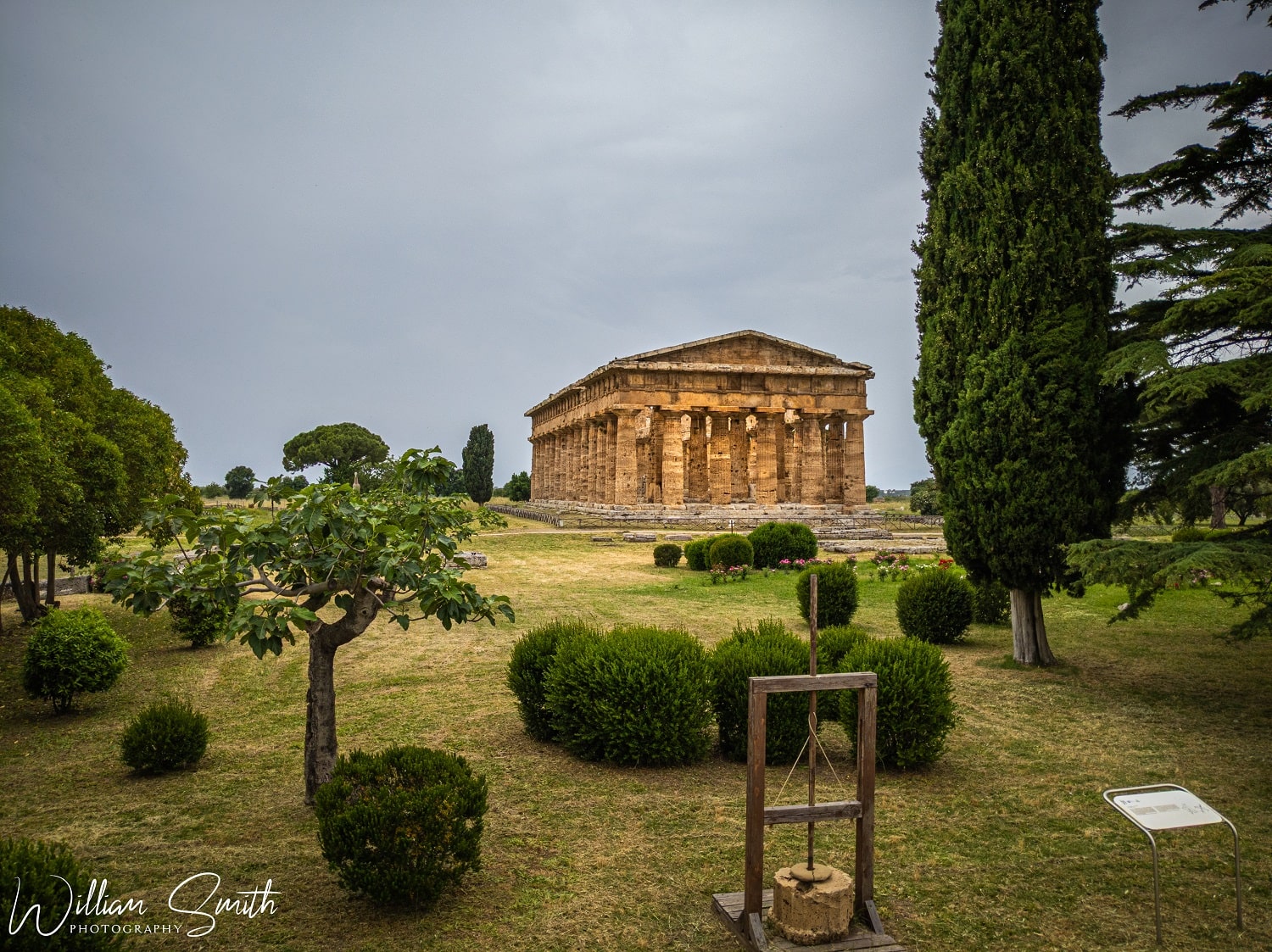 The Greek Temple of Neptune in the archaeological site of Paestum The Greek Temple of Neptune in the archaeological site of Paestum