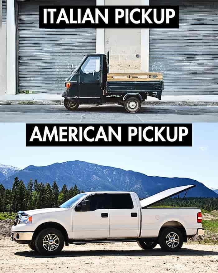 American truck versus Italian truck