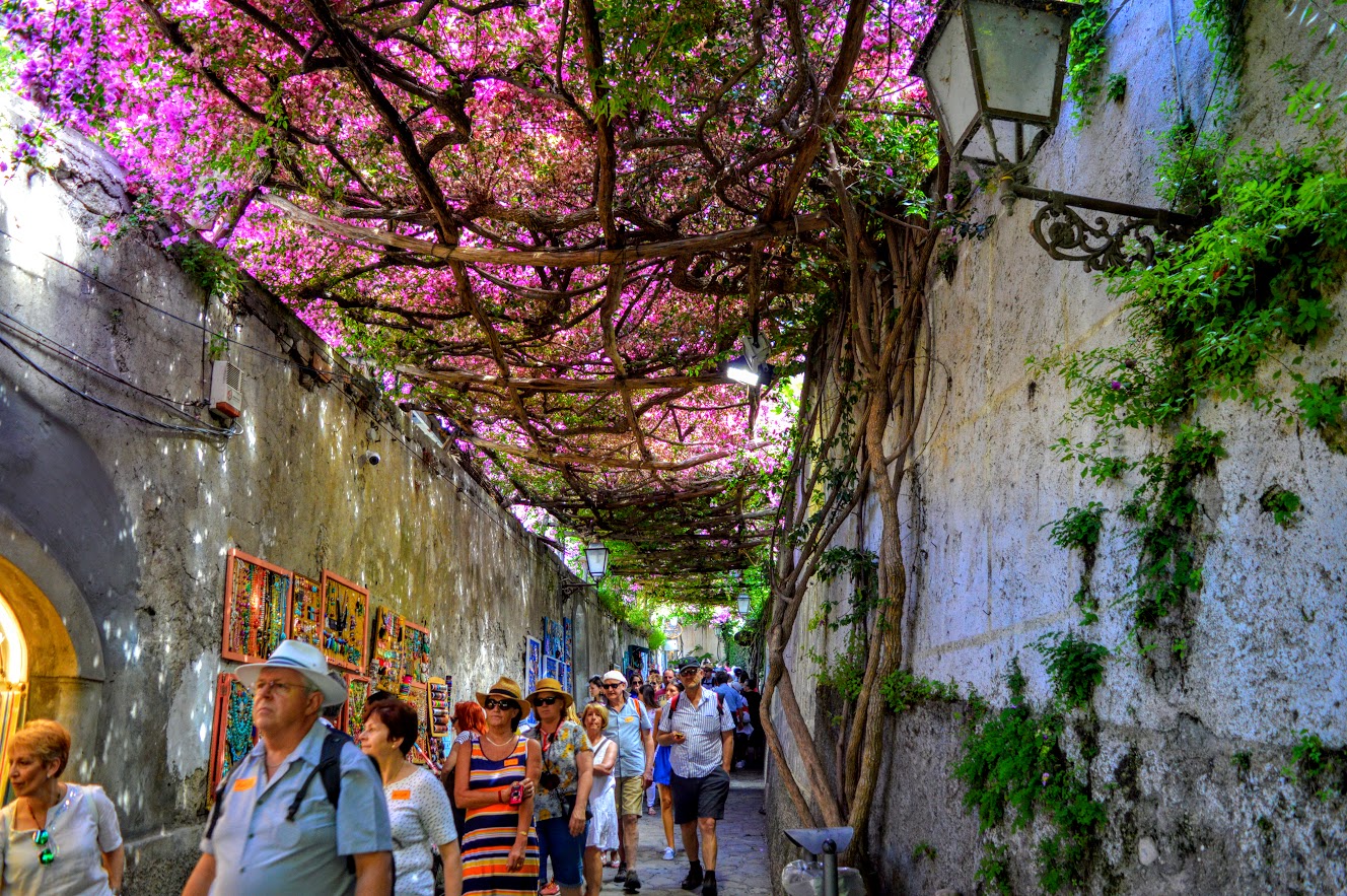 The walk from the beach in Positano