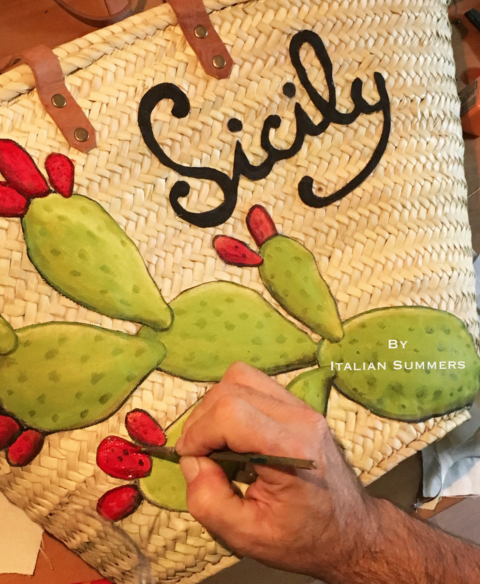 Handpainted Italian canvas bag