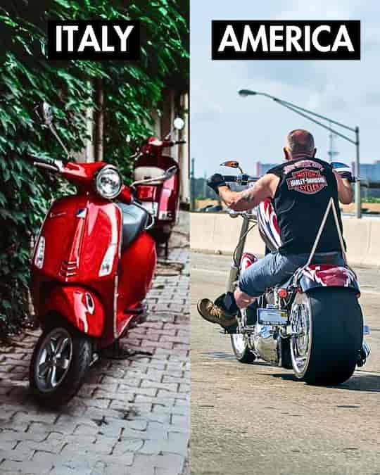 Vespa vs Harley