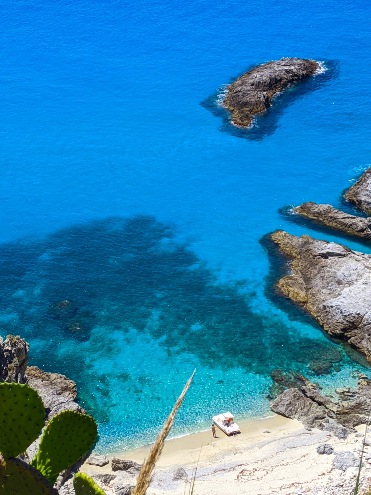Pedallo on beach in Calabria