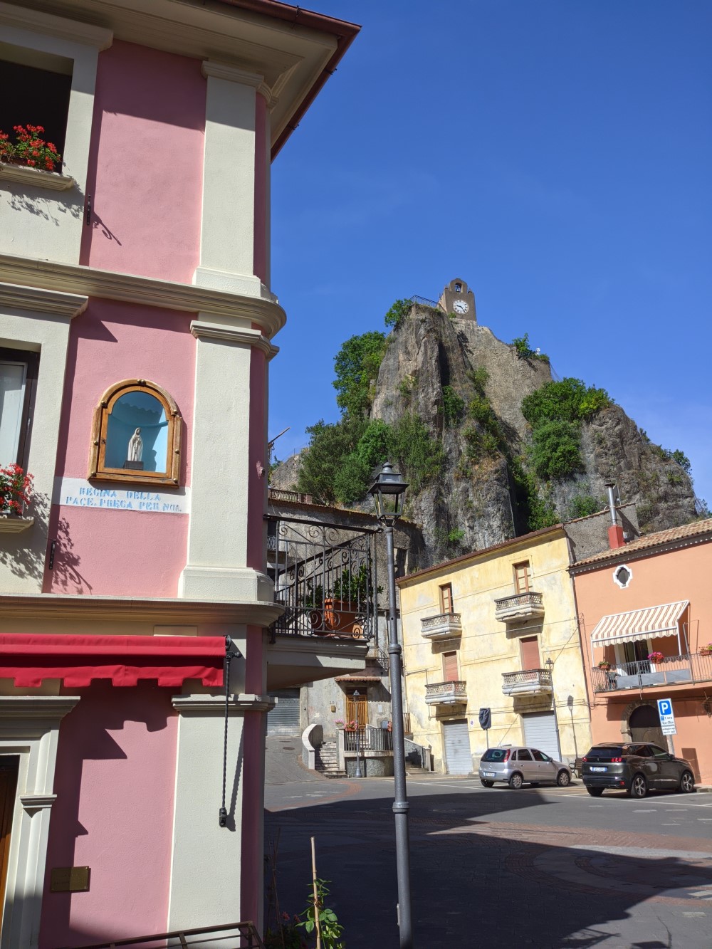 Clock Tower in Orsomarso viewed from the piazza