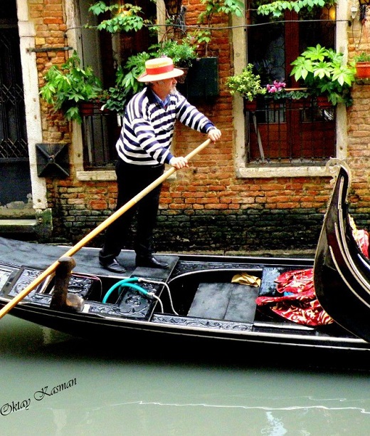 Gondolier Venice Italy 