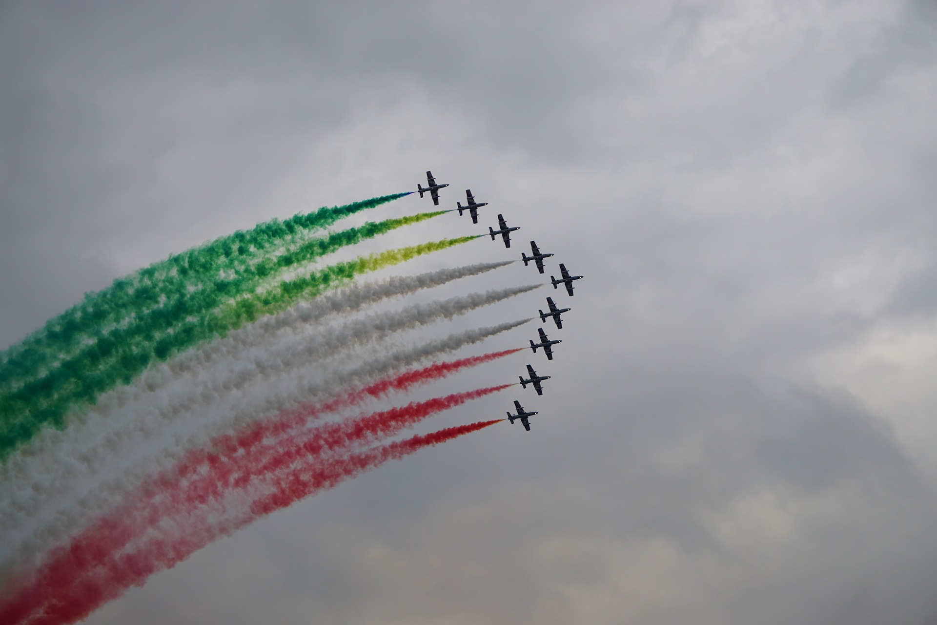 Planes flying in Italy