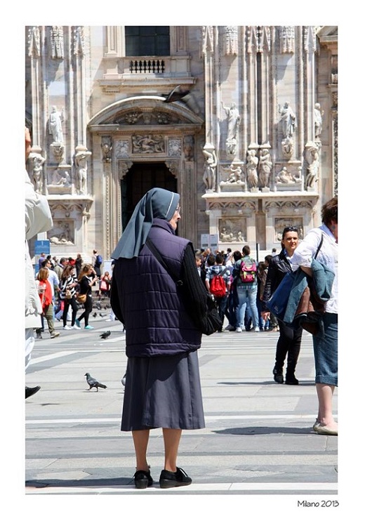 Nun in Milan Italy