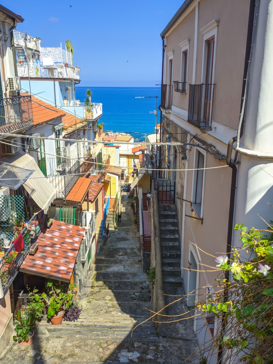 Stairway in Pizzo old town heading down to the sea.