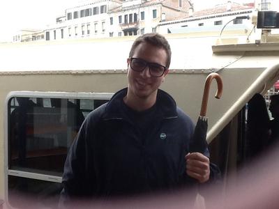 The great young man who found my umbrella in venice!