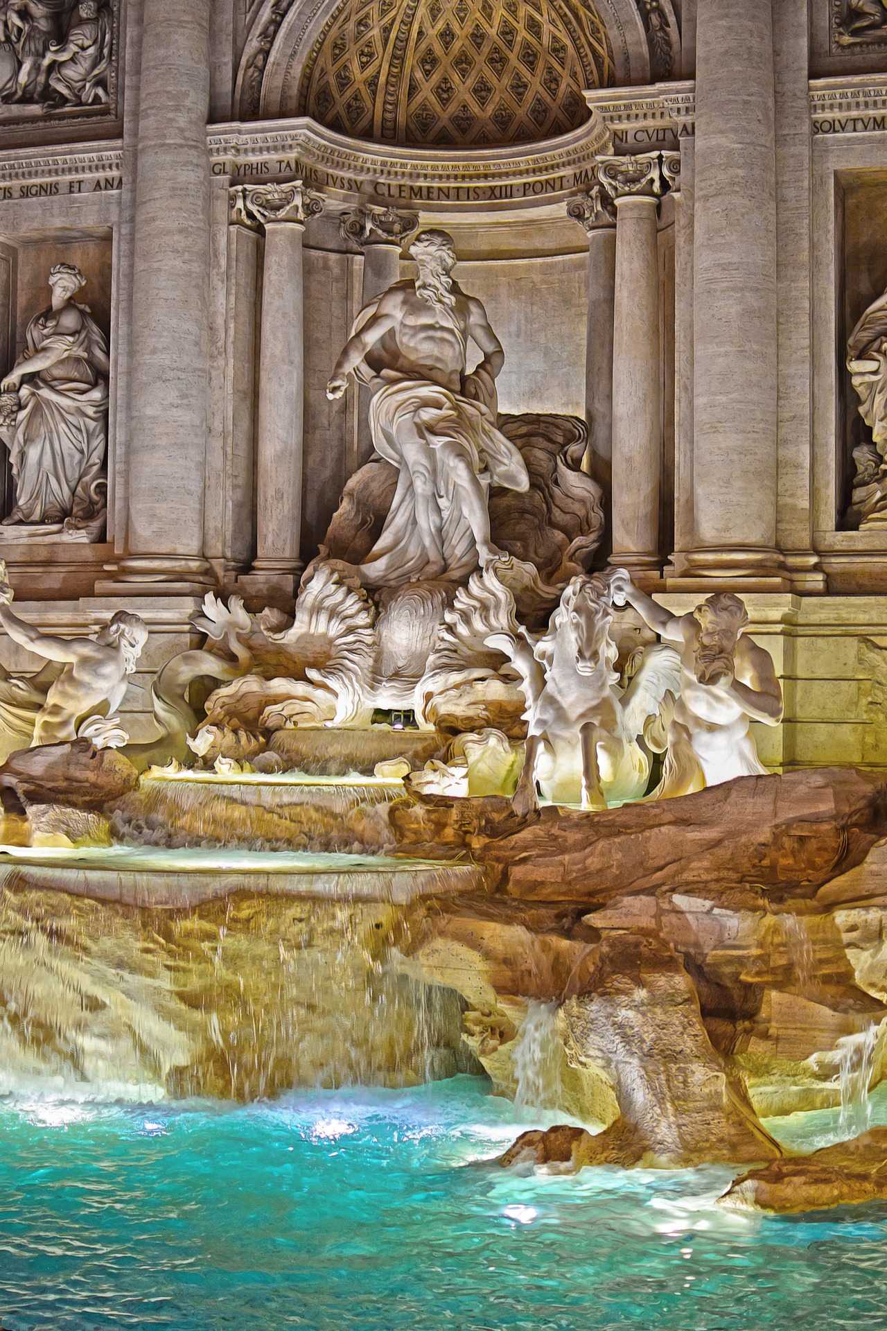 Trevi Fountain in Rome at night