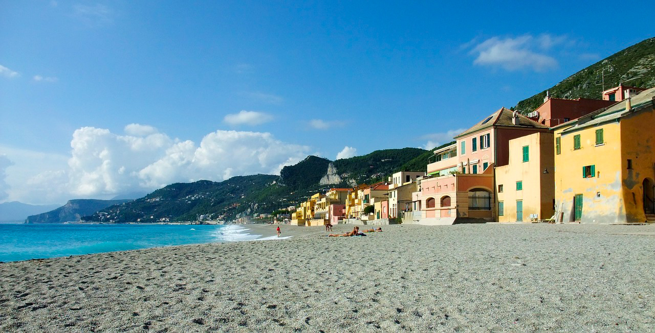 The beach in Varigotti The beach in Varigotti