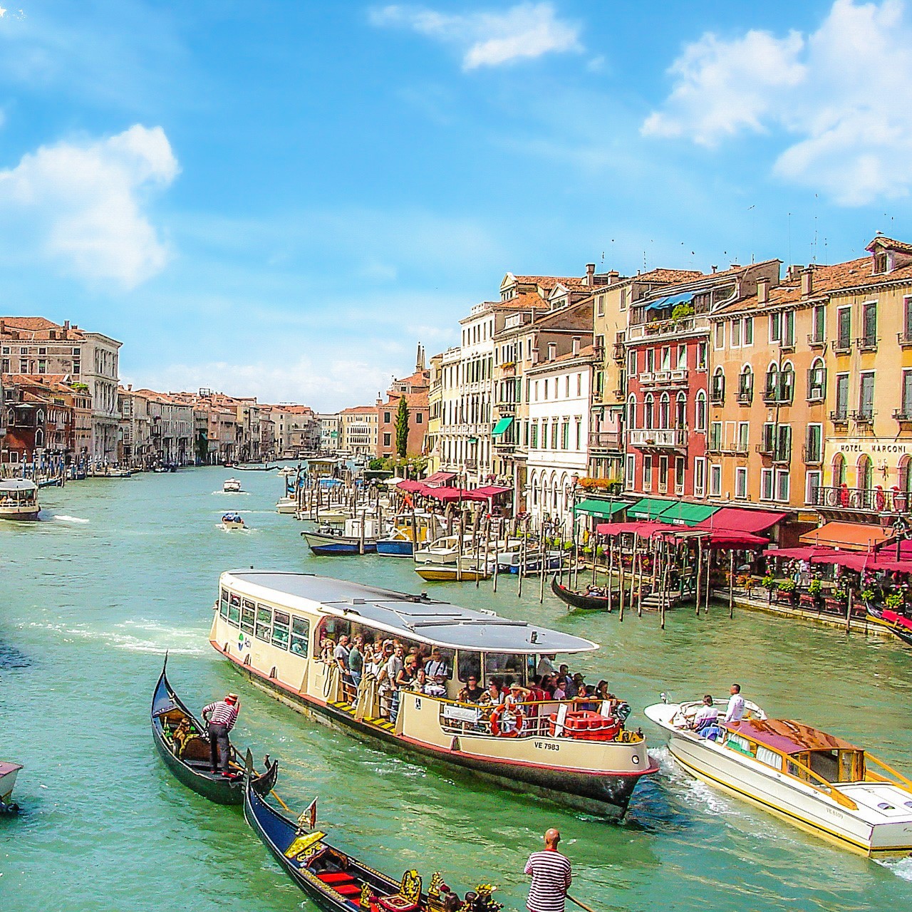 Water bus in Grand Canal of Venice