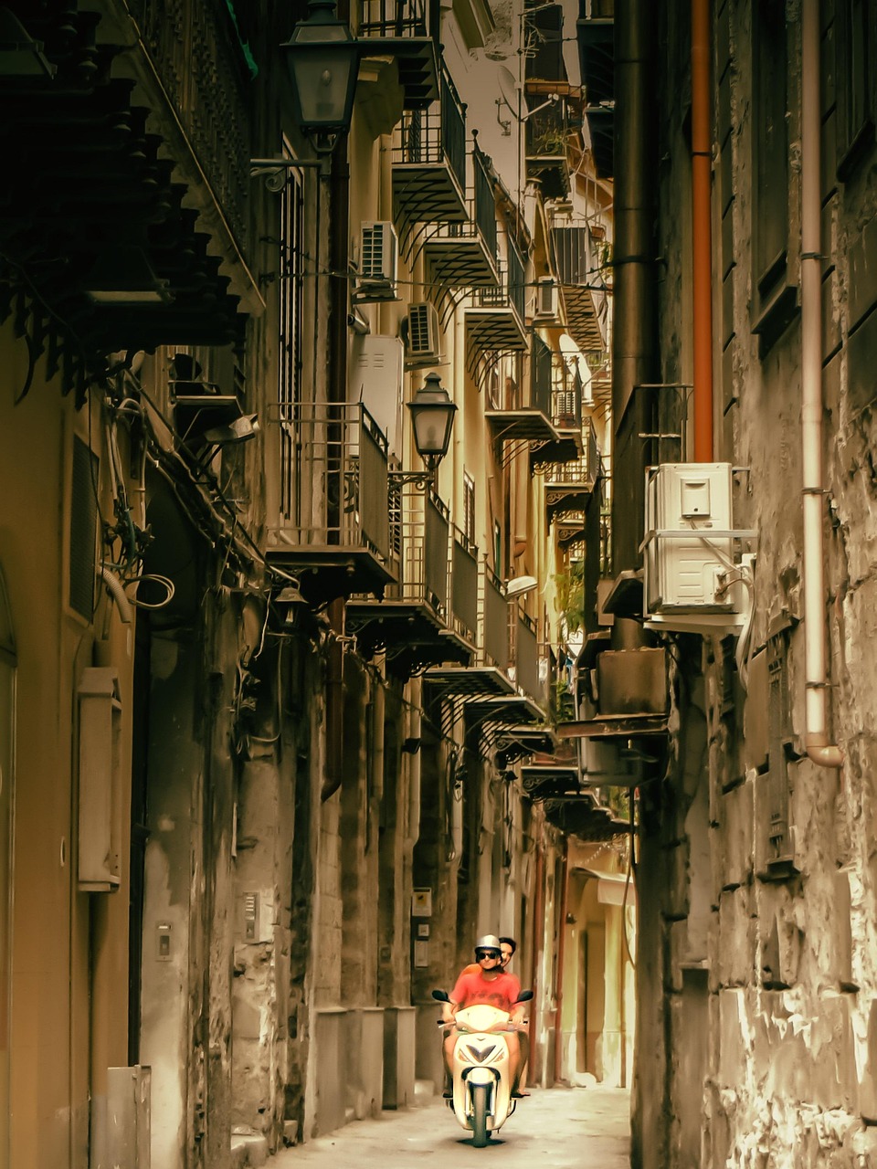 Typical street scene in Palermo, Sicily