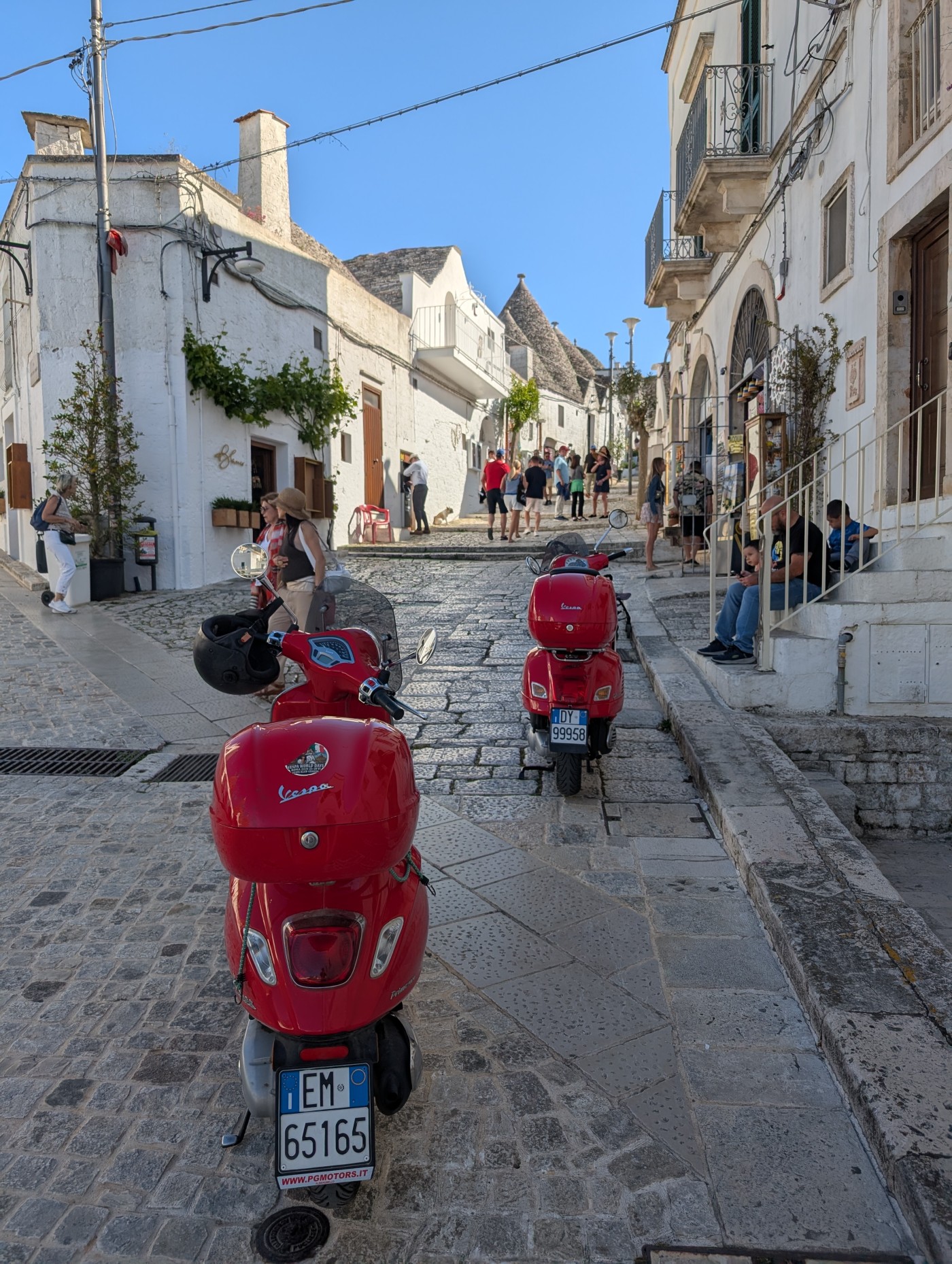 Vespas in Alberobello, Italy
