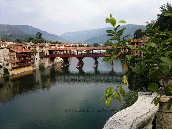 Photo of the wooden bridge in Bassano del Grappa Italy